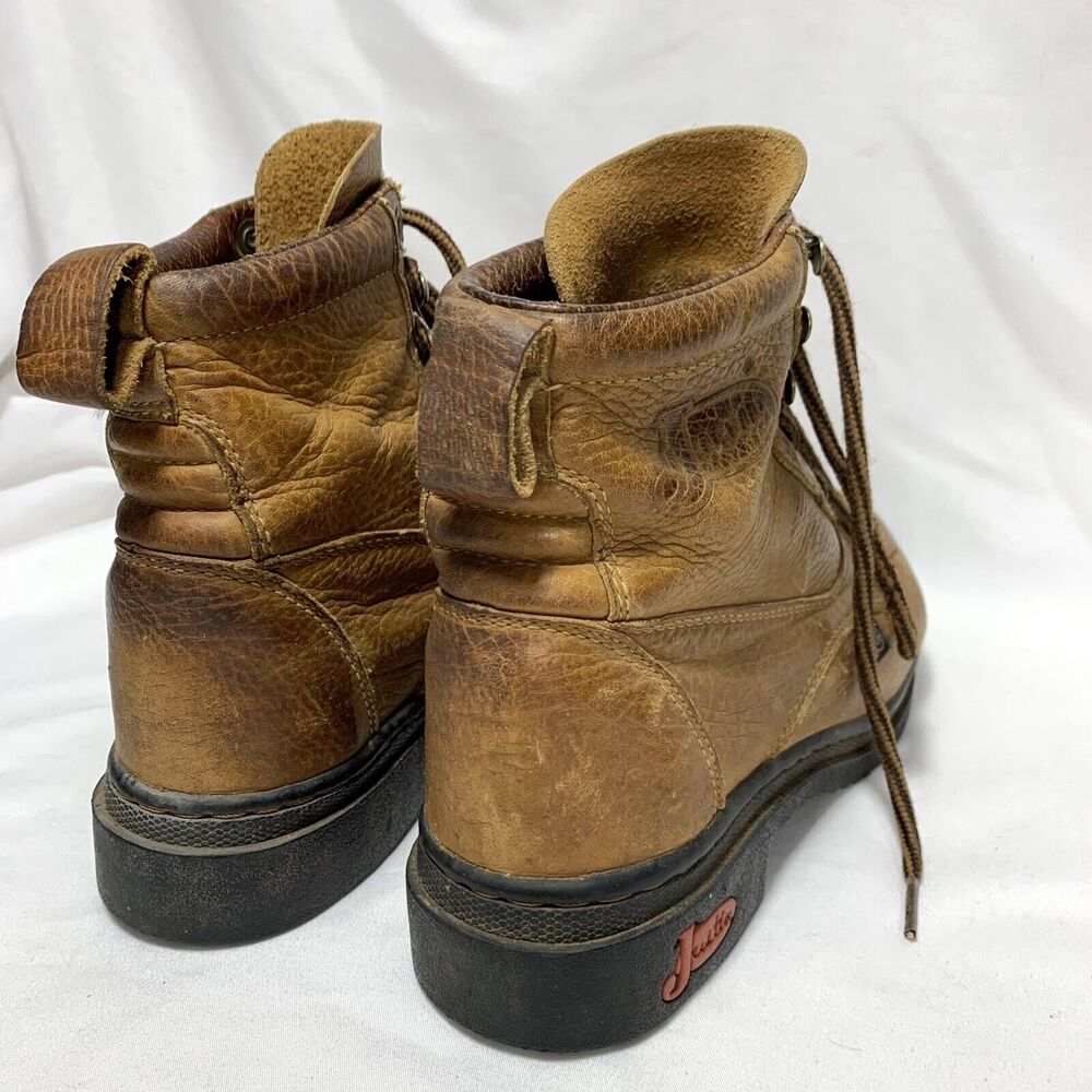 Justin Women’s Size 6B Brown Leather Kiltie Riding Roper Boots Oil-Resistant - Picture 10 of 13